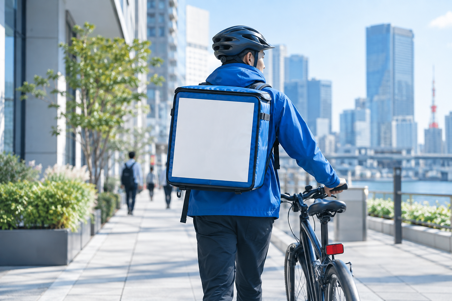 街中の自転車配達を表現したイメージ